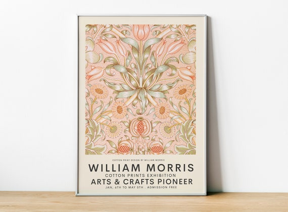 William Morris Exhibition Poster, Arts And Crafts Pioneer