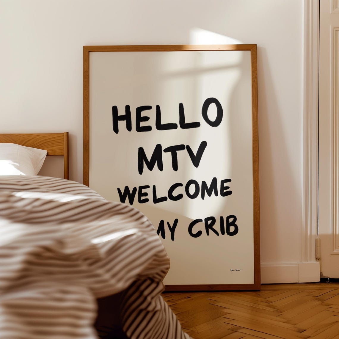 Hello MTV Welcome to My Crib Funny Retro Pop Typography Poster - Image 3