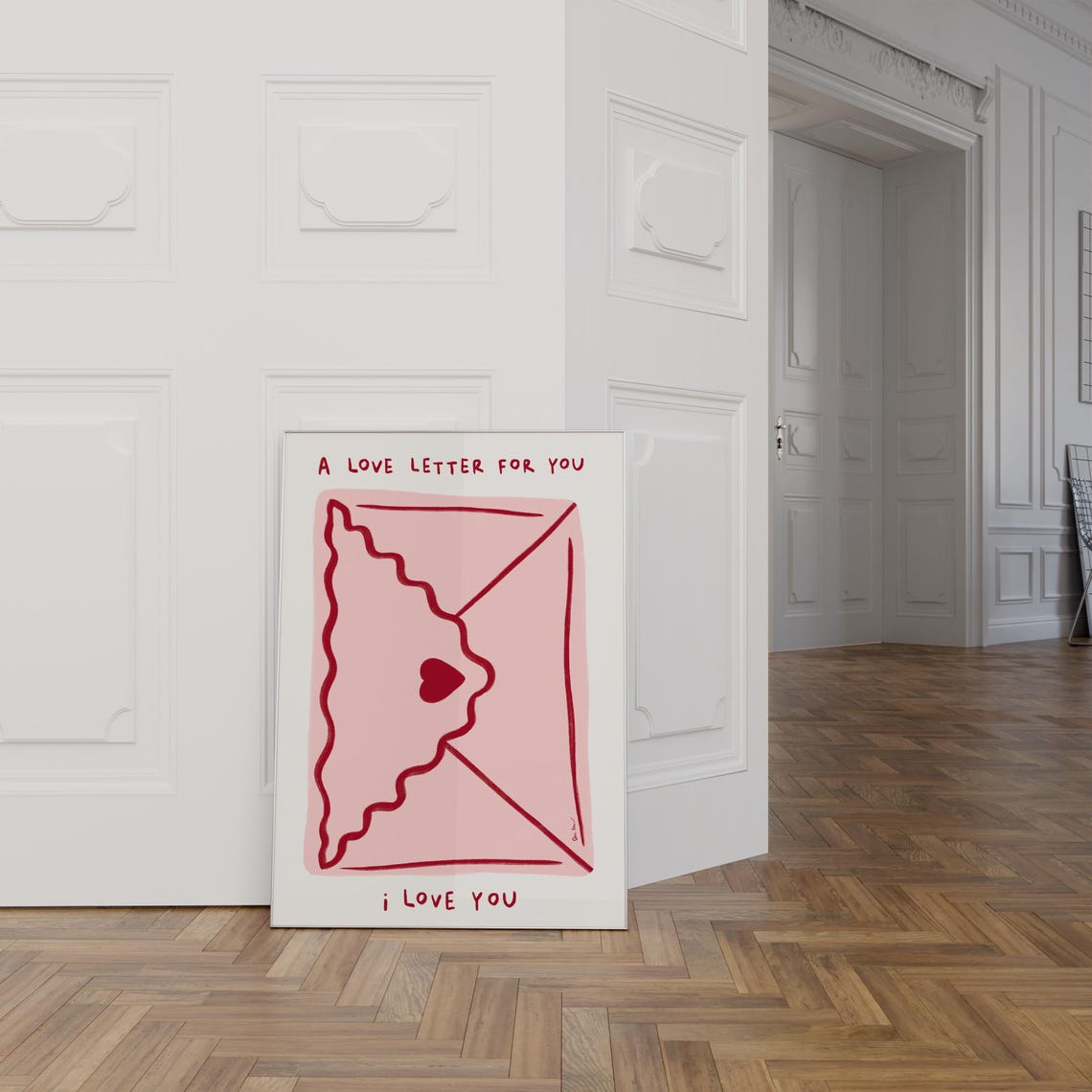 A Love Letter For You Pink Envelope Romantic Valentine Poster - Image 3