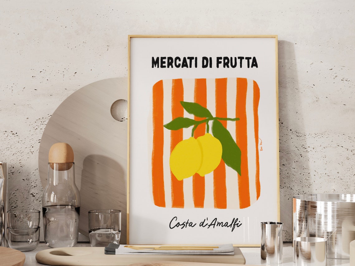 Mercati Di Frutta Amalfi Lemon Italian Fruit Market Wall Poster - Image 4