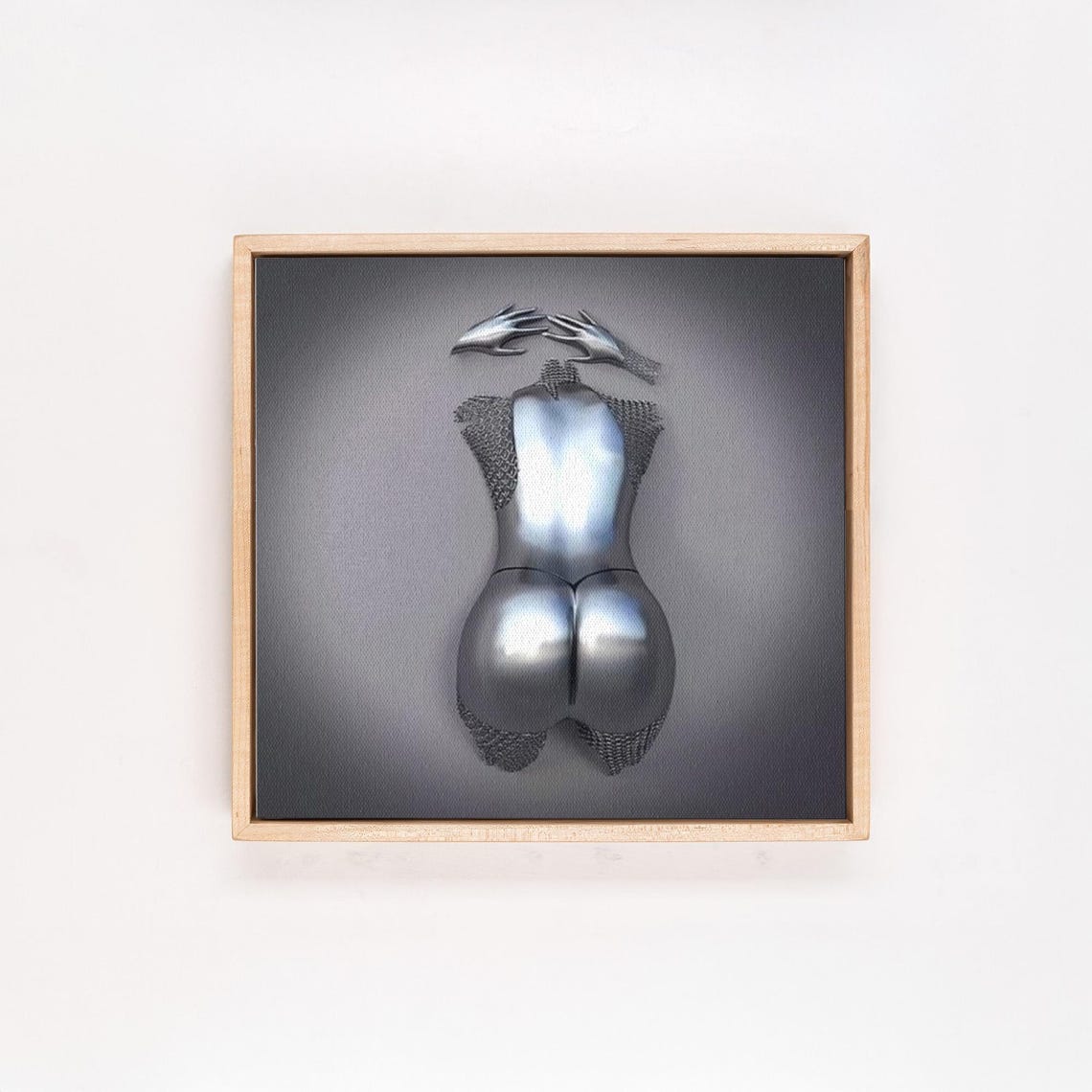 Chrome Silver Human Figure In Abstract 3D Sculpture Style Poster - Image 4