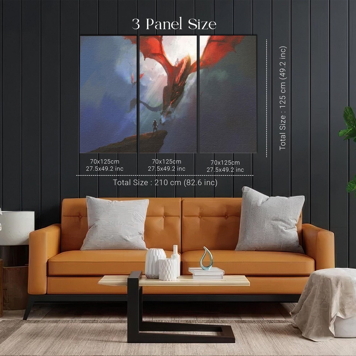 Warrior On The Dragons Brow Painting Surreal Modern Wall Decor Surreal Print Housewarming Gift Framed Wall Art - Image 2