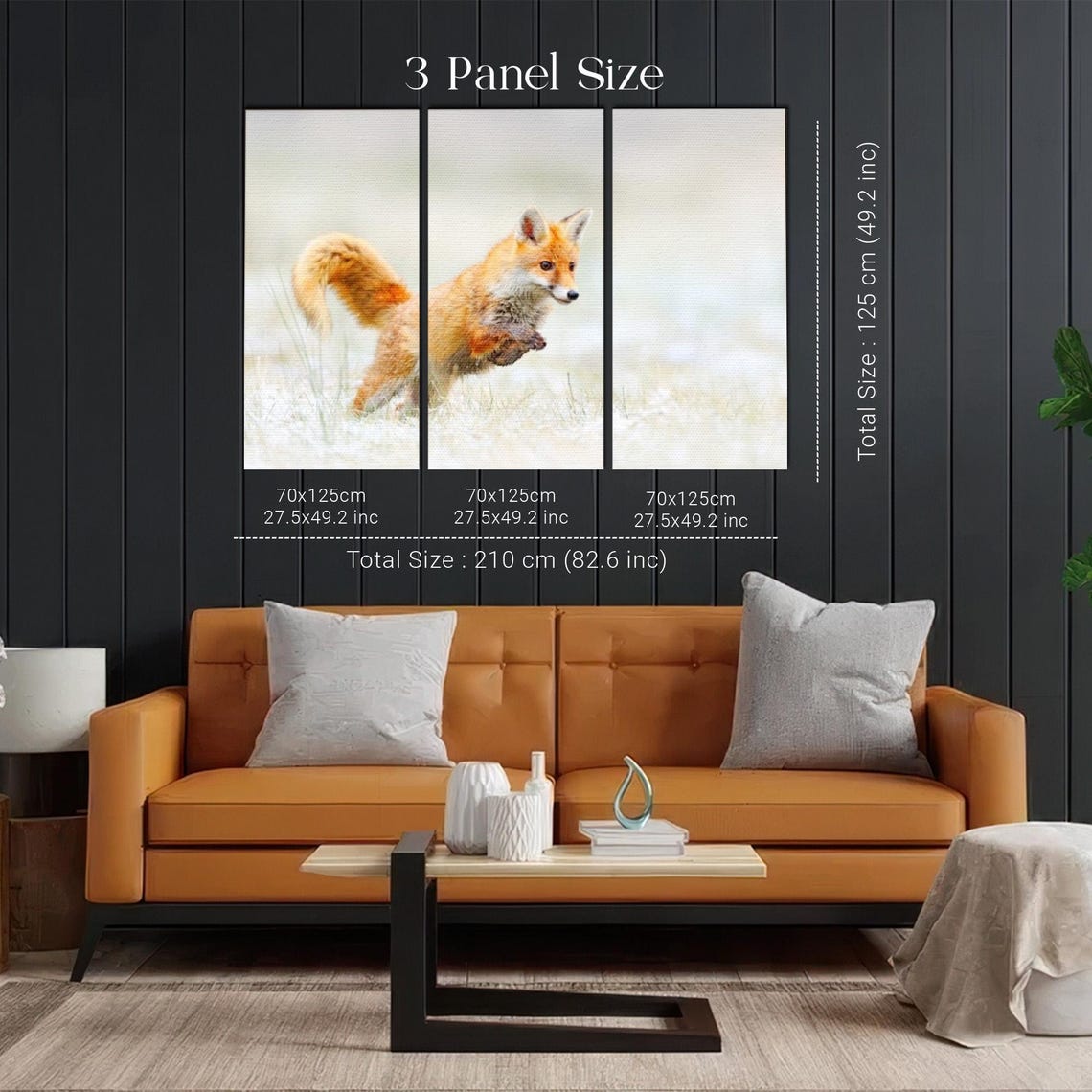Red Fox Leaping Through Fresh Snow in Winter Wildlife Art Poster - Image 2