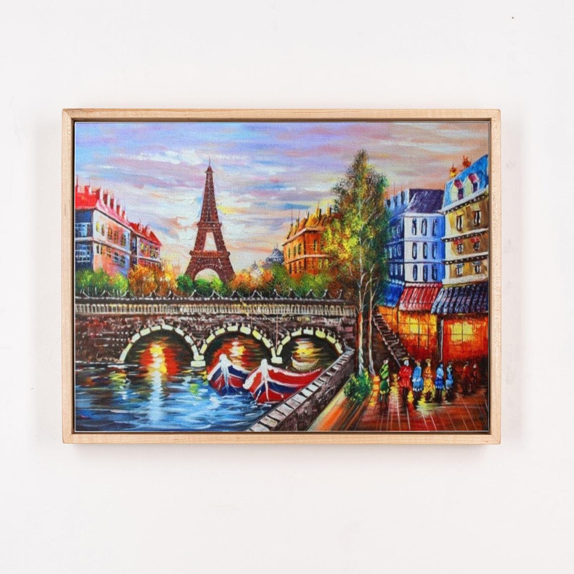 Paris Eiffel Tower Sunset Over Seine River Bridge Art Poster - Image 4
