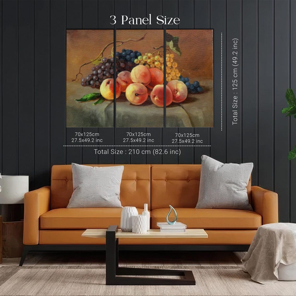Peaches And Grapes Classic Still Life Painting Scene Art Poster - Image 2