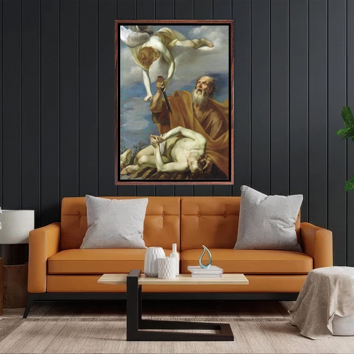 Abrahams Sacrifice of Isaac with Angel Baroque Bible Art Poster - Image 3