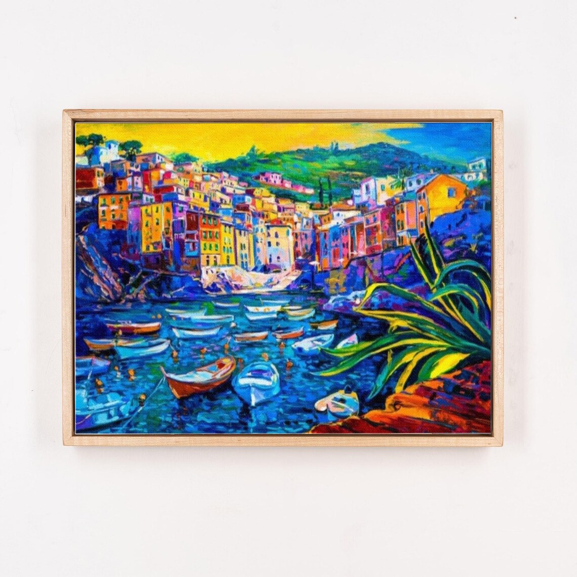 Colorful Boats Crowded At Harbor Shore Fauvist Painting Poster - Image 4