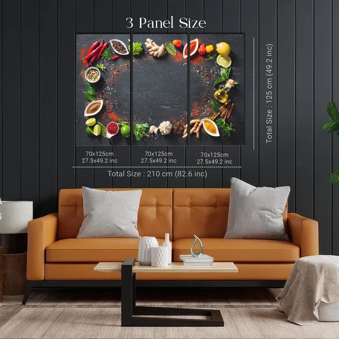 Colorful Rustic Spices And Fresh Herbs On Dark Slate Kitchen Poster - Image 2