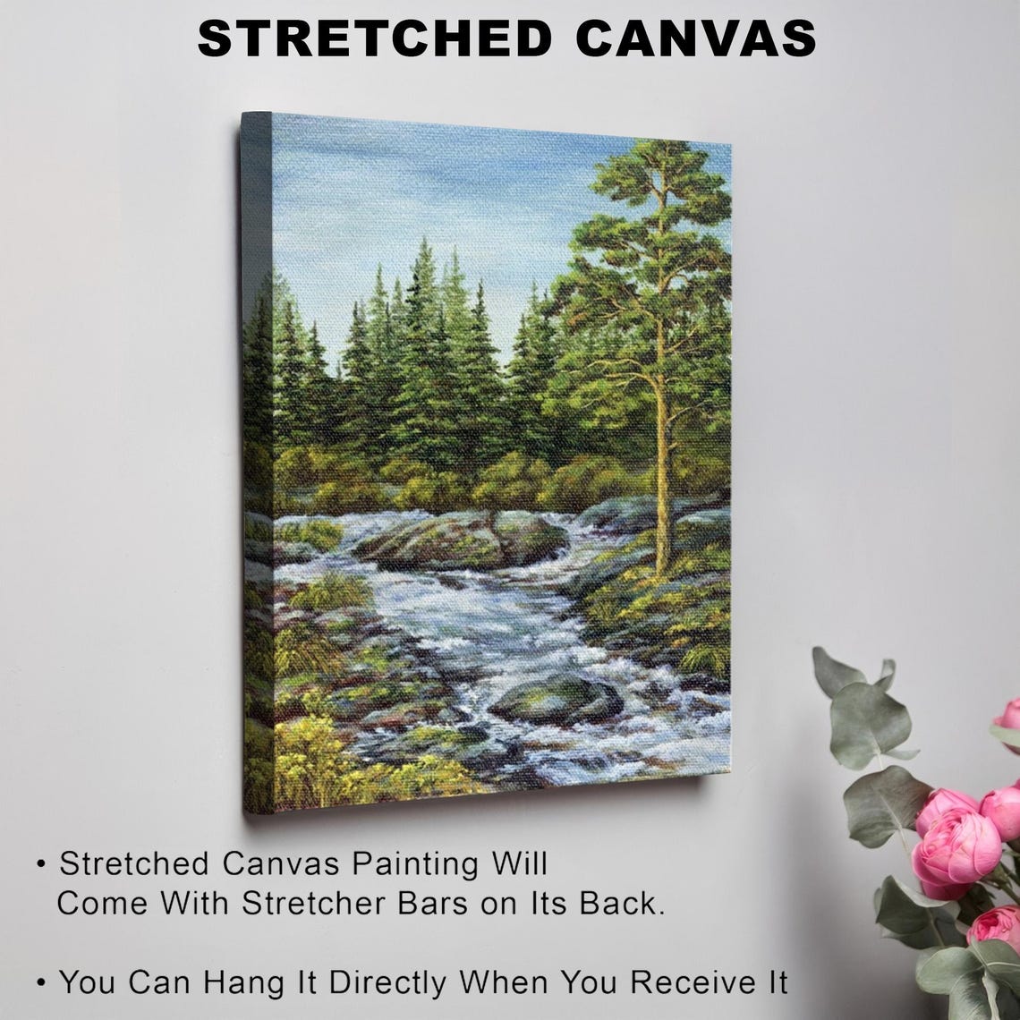 Stream Flowing From Forest Print Nature Wall Decor Nature Decor Landscape Wall Table Nature Art - Image 3