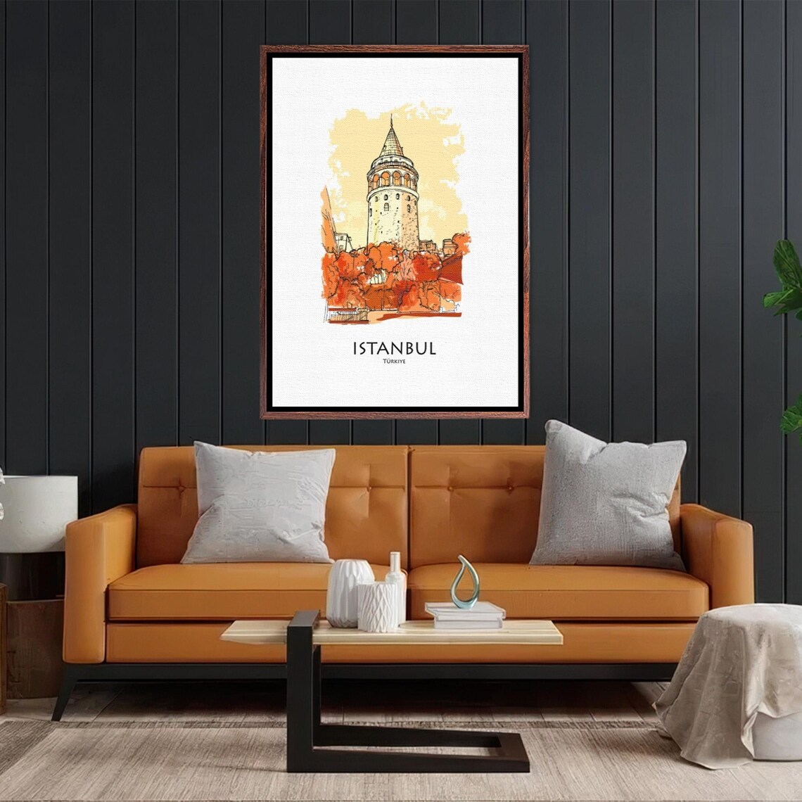 Galata Tower Istanbul Watercolor Travel Landmark Souvenir Poster - Image 2