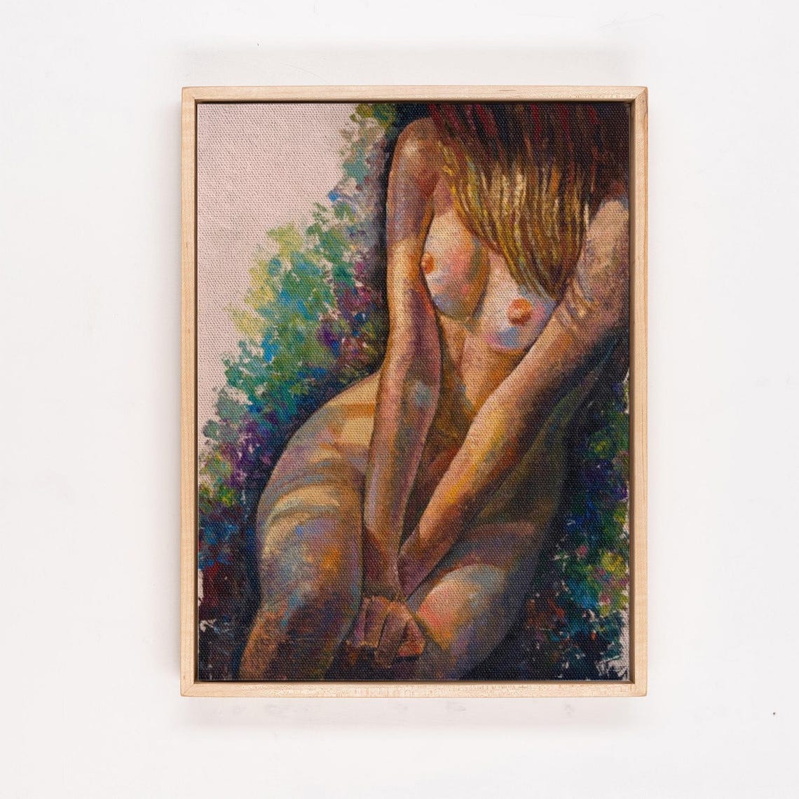 Seated Nude Woman in an Expressive Oil Painting Figure Study Poster - Image 4