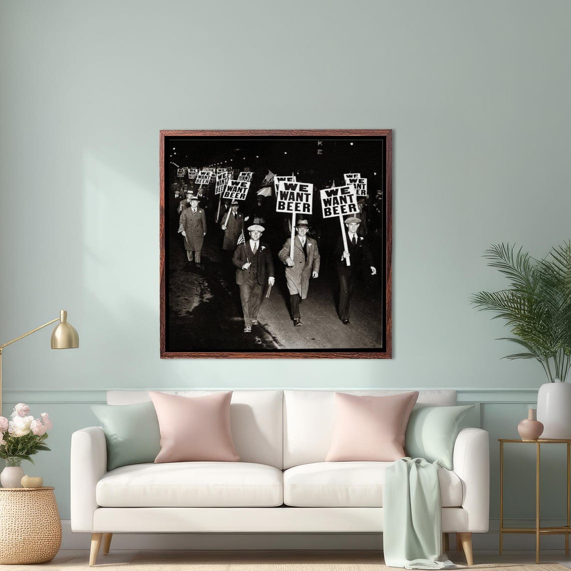 We Want Beer Unusual 1931 Prohibition Protest Photo Print Housewarming Gifts Classic Art Framed Wall Art