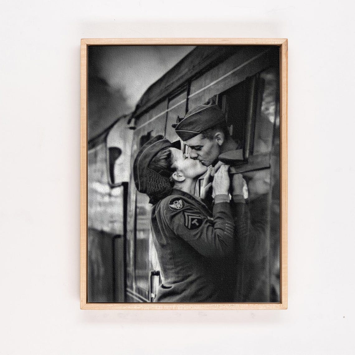 Soldier Kissing Sweetheart At Train Window Wartime Farewell Poster - Image 4