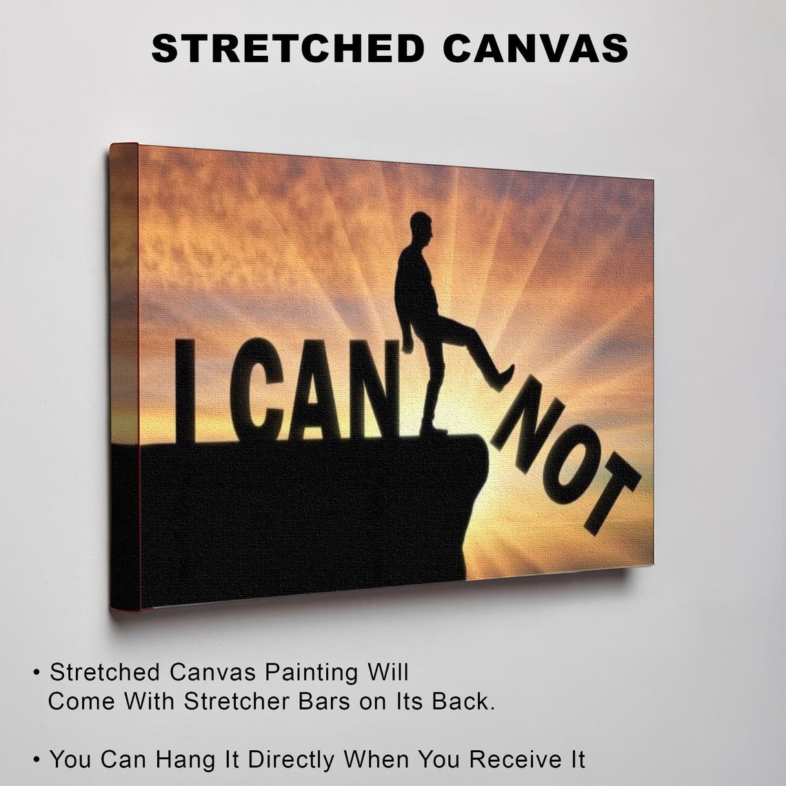 I Can Kick Away Not Motivational Silhouette Sunset Quote Poster - Image 3