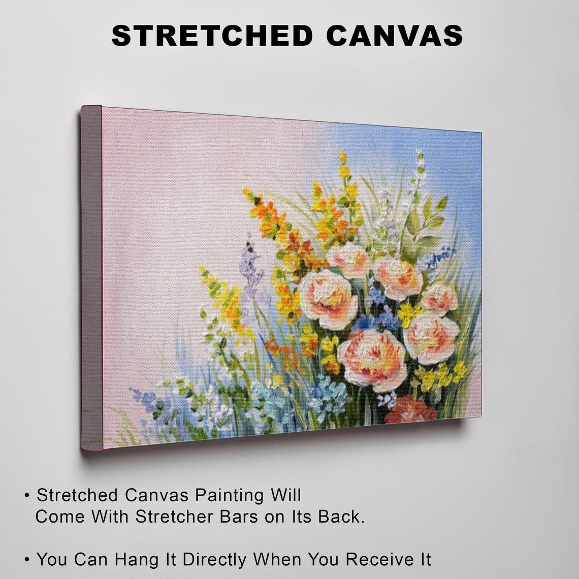 Pastel Summer Flower Bouquet Abstract Impressionist Painting Poster - Image 3