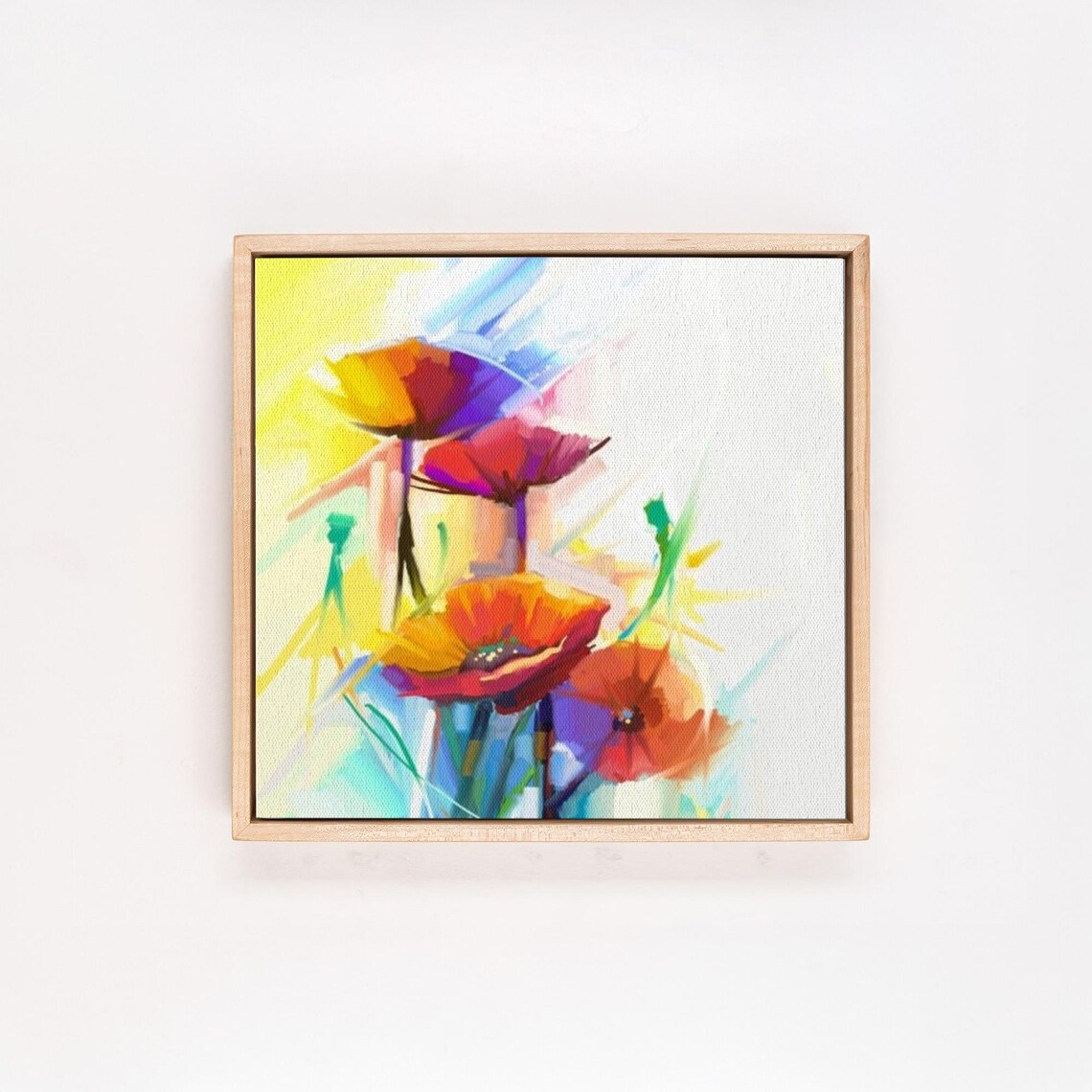 Abstract Red Orange Poppies Bouquet Modern Floral Art Poster - Image 4