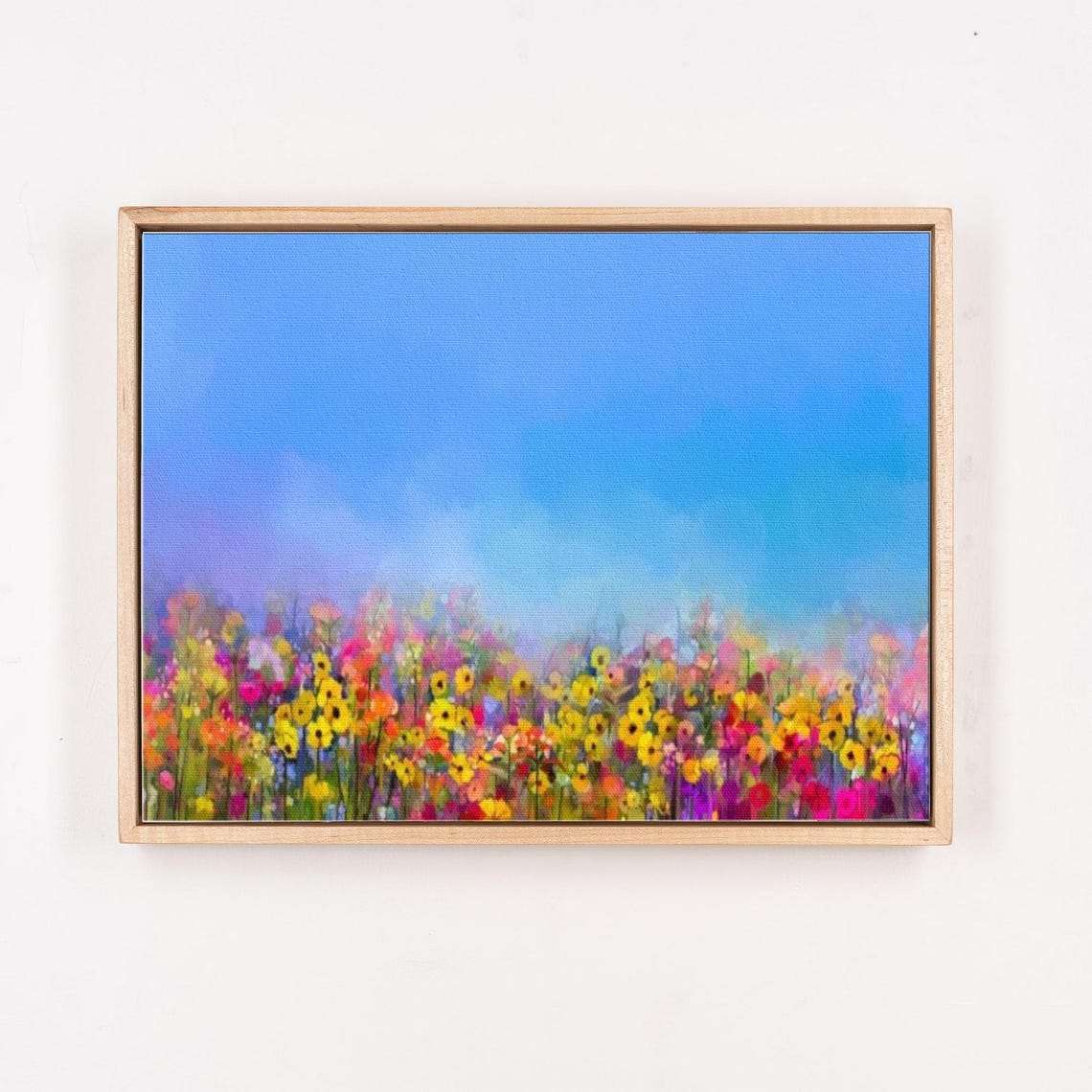 Colorful Wildflower Meadow Under Bright Blue Summer Sky Poster - Image 4