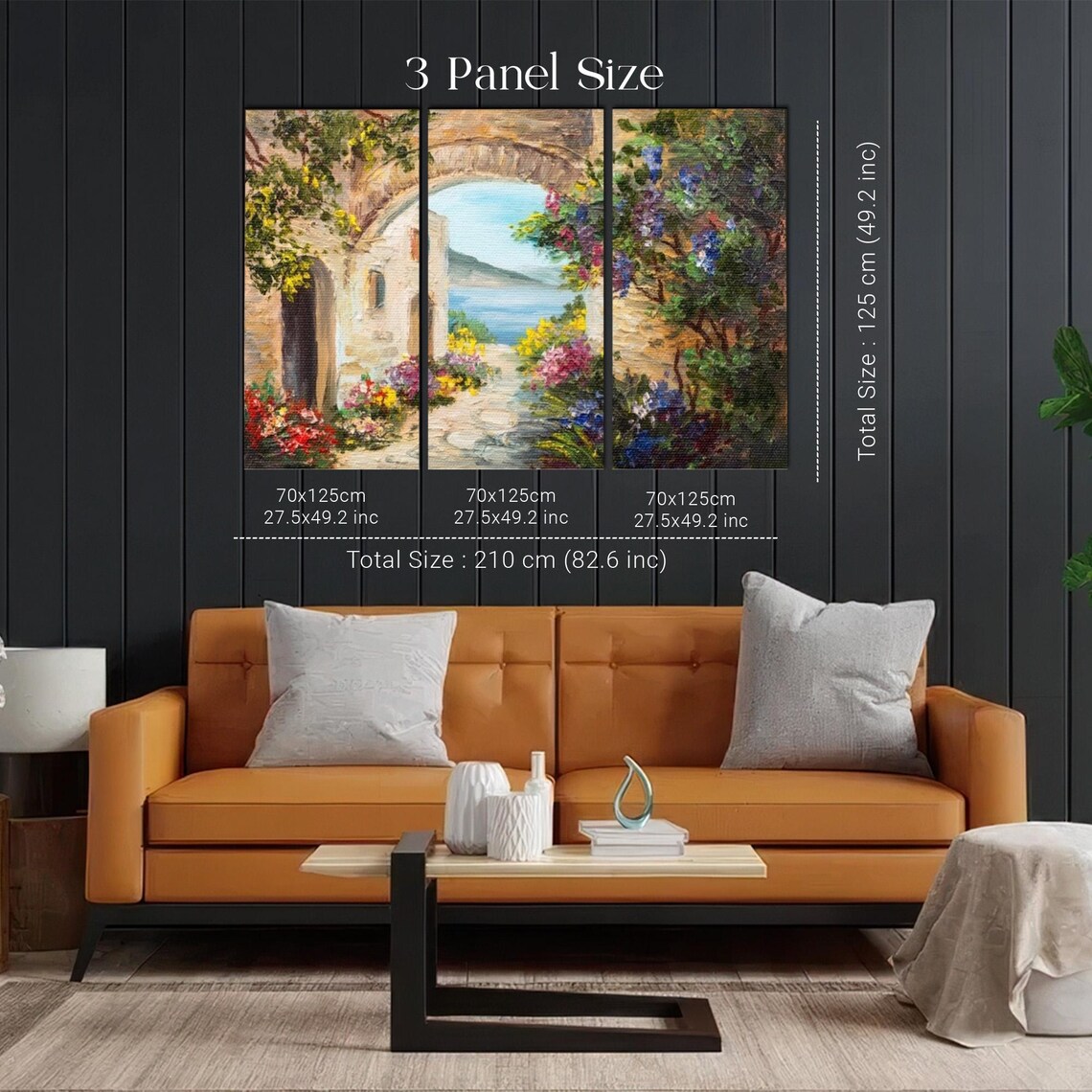 Flowering Stone Archway Overlooking the Mediterranean Sea Poster - Image 2