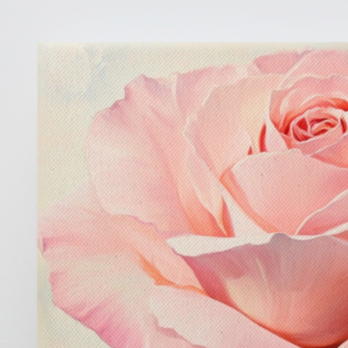 Pink Rose Bloom Blush Watercolor Painting Flower Wall Art Poster - Image 2