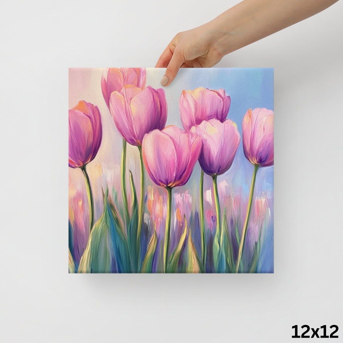 Tulip Wall Art Print Large Painting Print Pink Purple Tulip Flower Wall Art Tulip Art Tulip Lover Gifts Garden Gifts - Image 2