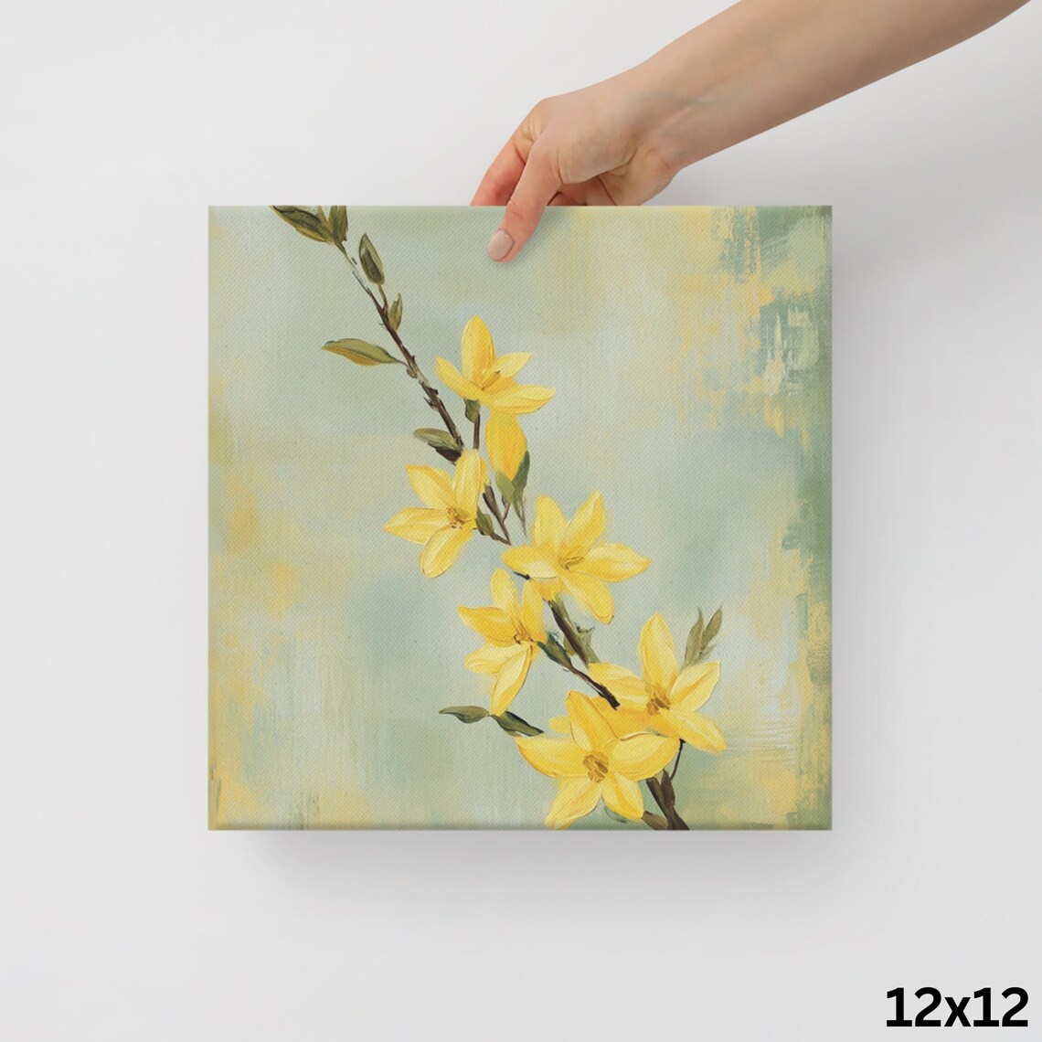 Forsythia Flower Art Wall Art Forsythia Painting Print Flower Wall Art Yellow Flower Art Forsythia Plant Art - Image 3