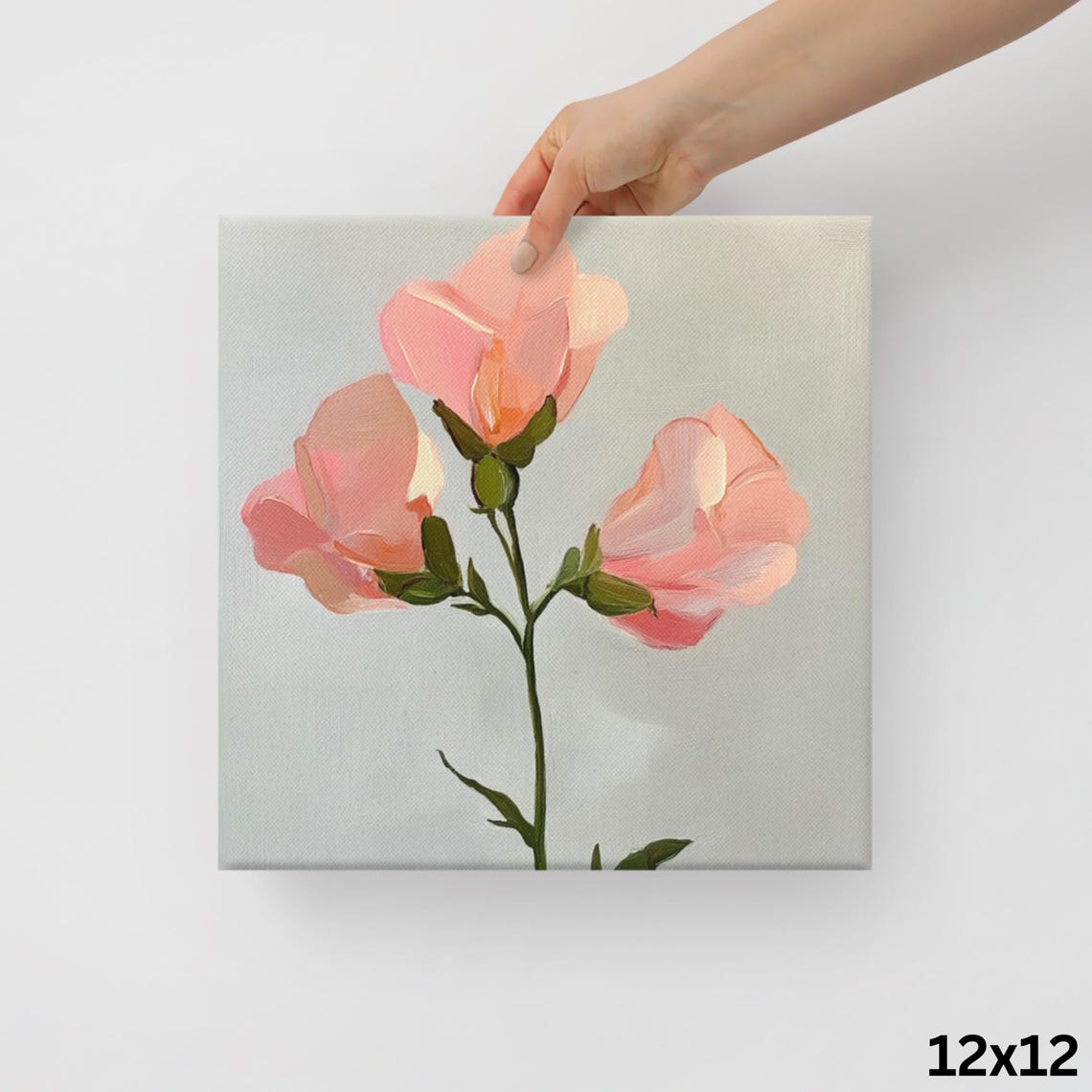 Soft Pink Sweet Pea Blossoms Delicate Spring Floral Art Poster - Image 2