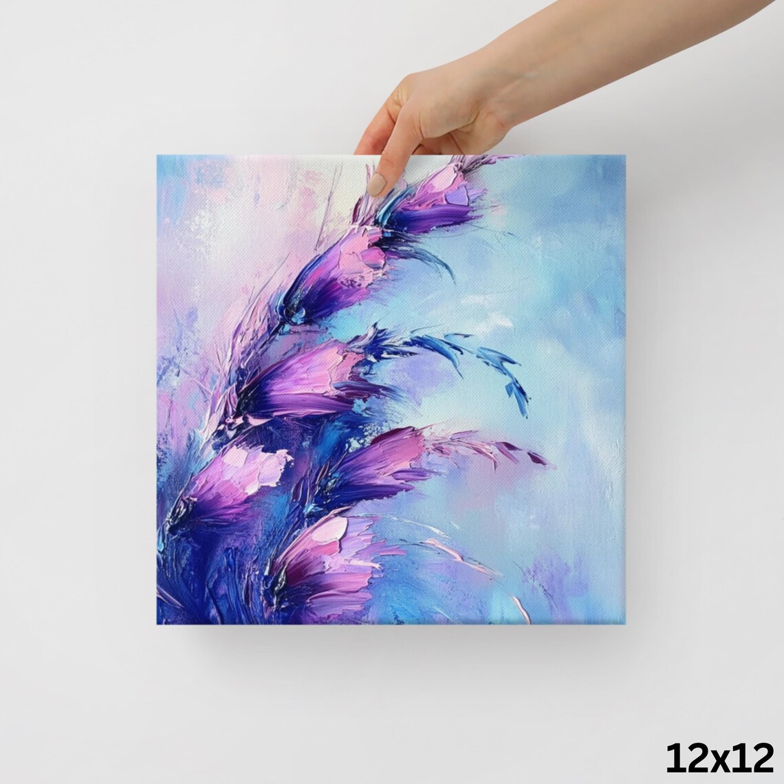 Purple Blue Abstract Floral Swirls Botanical Flower Wall Art Poster - Image 2
