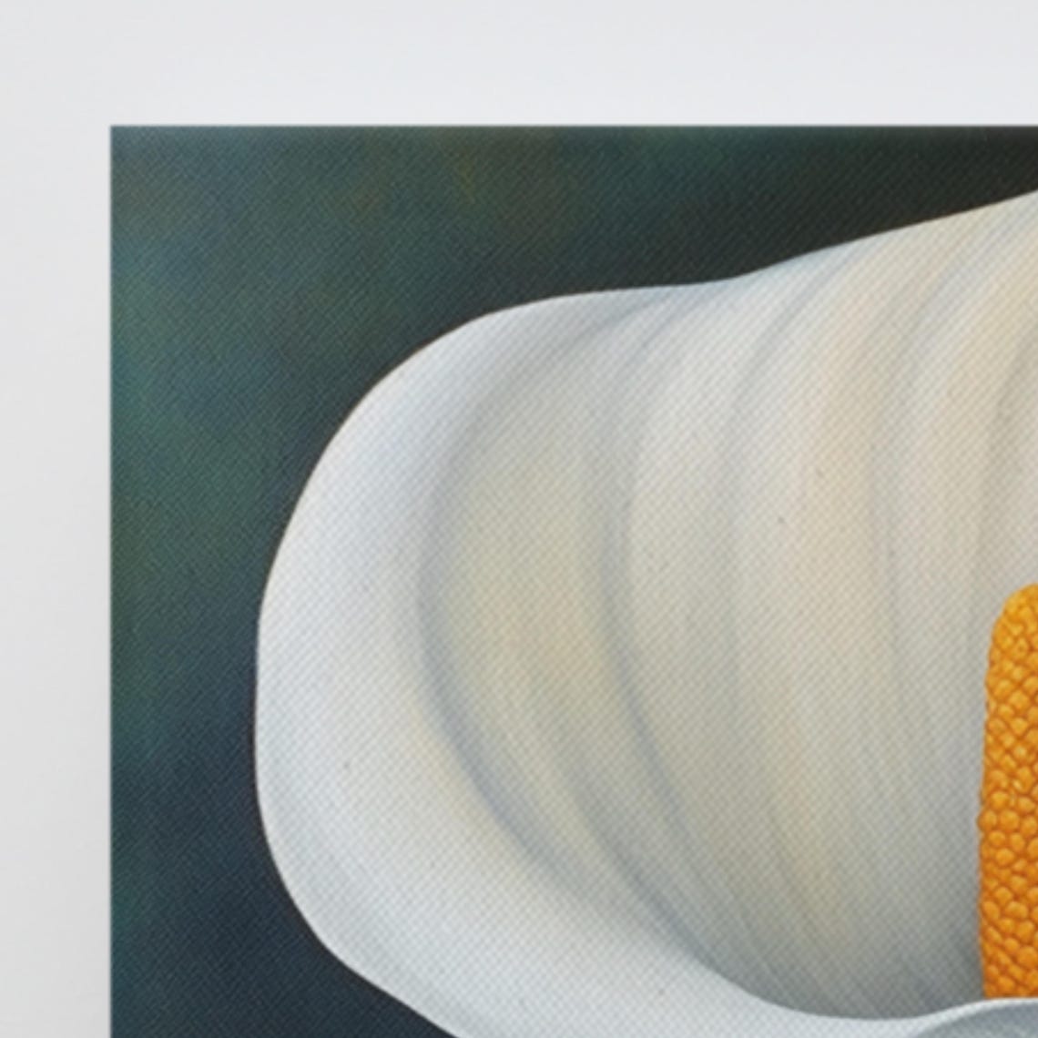 White Calla Lily Orange Spadix Dark Elegant Floral Art Poster - Image 3