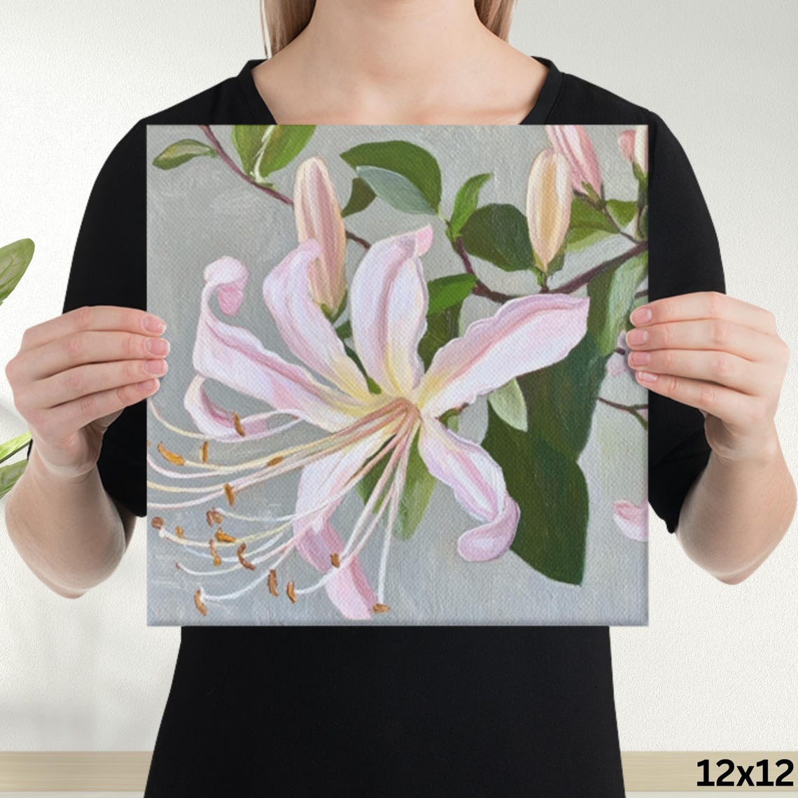 Pink Honeysuckle Blooming Vine Delicate Botanical Flower Poster - Image 4