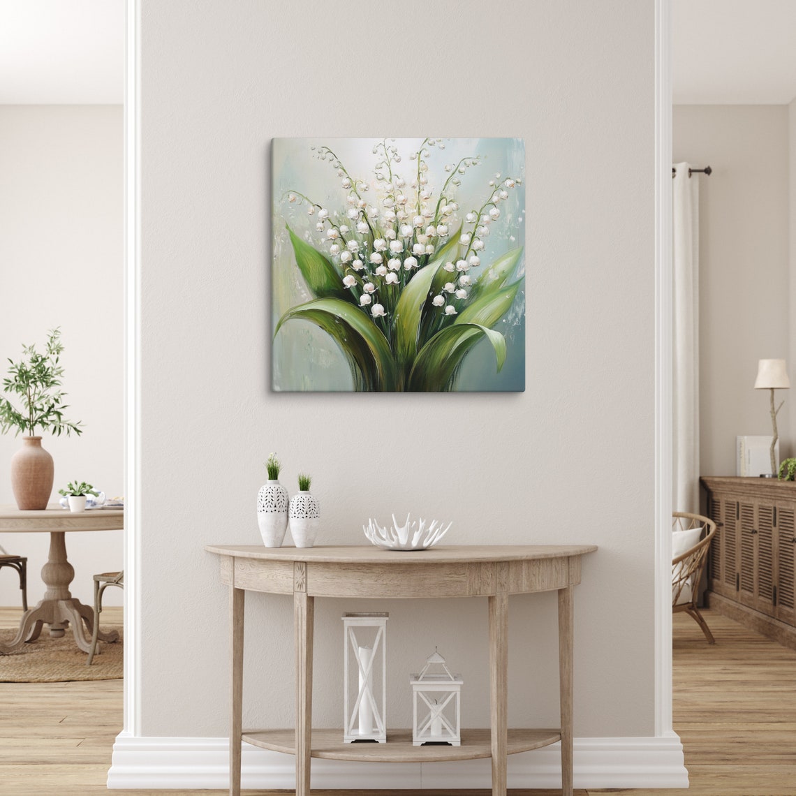 Lily Of The Valley Print Large Painting Print Flower Wall Art Nature Art Lily Of The Valley Painting Print Plant Art - Image 5