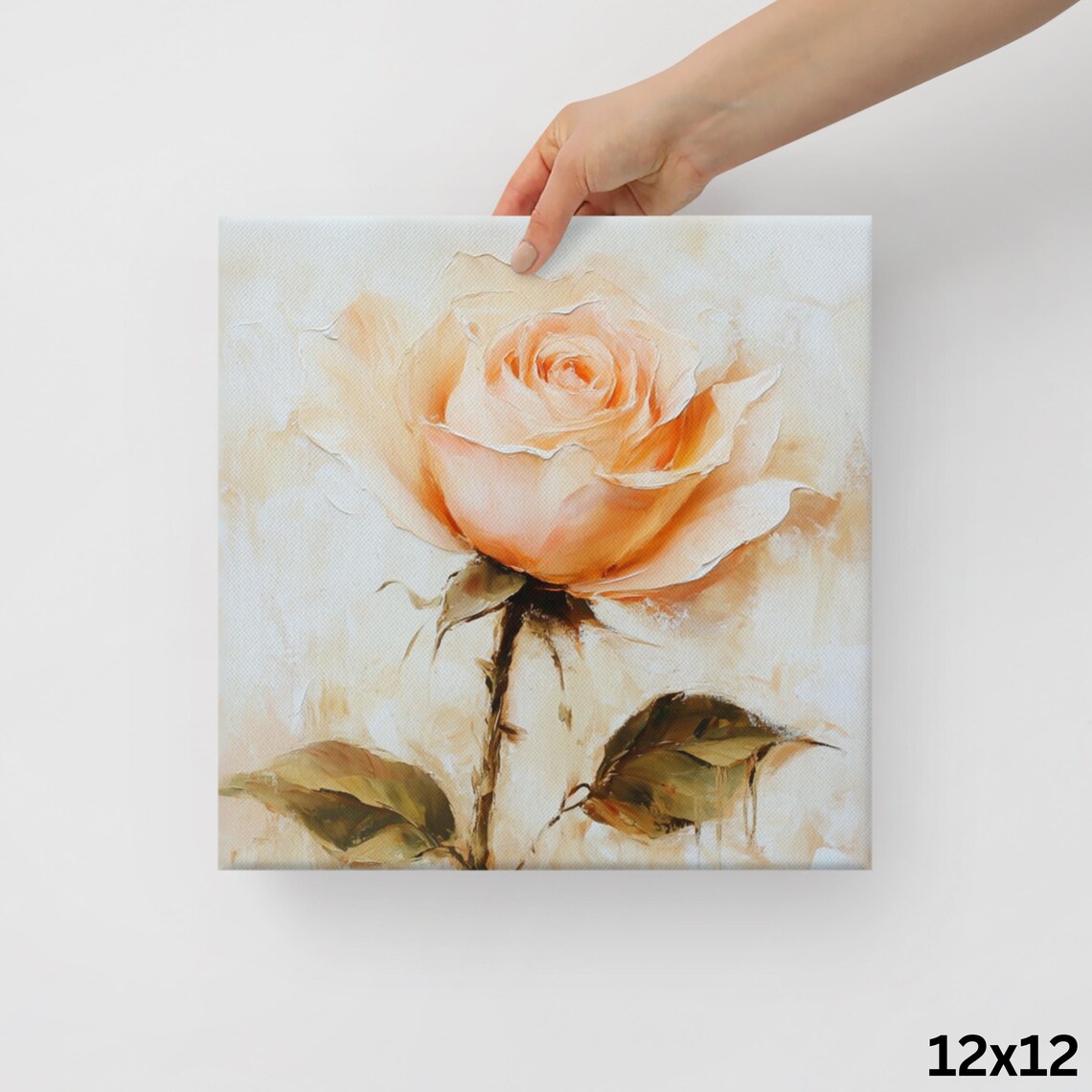 Peach Rose Print Painting Print Flower Art Rose Painting Print Living Room Art Large Wall Art Pink Beige Wall Art - Image 2