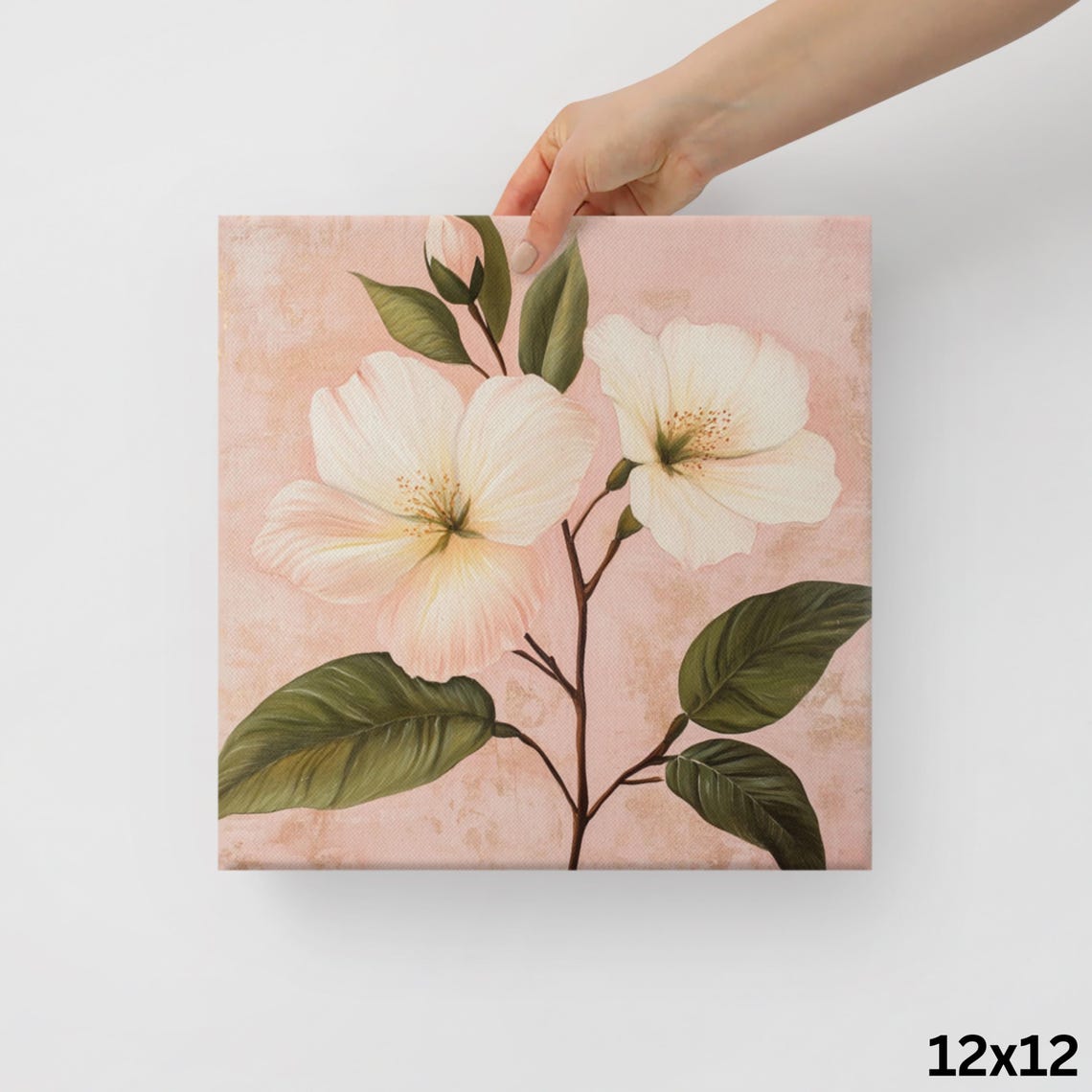 White Eglantine Wild Rose Blossoms Blush Floral Art Wall Poster - Image 2