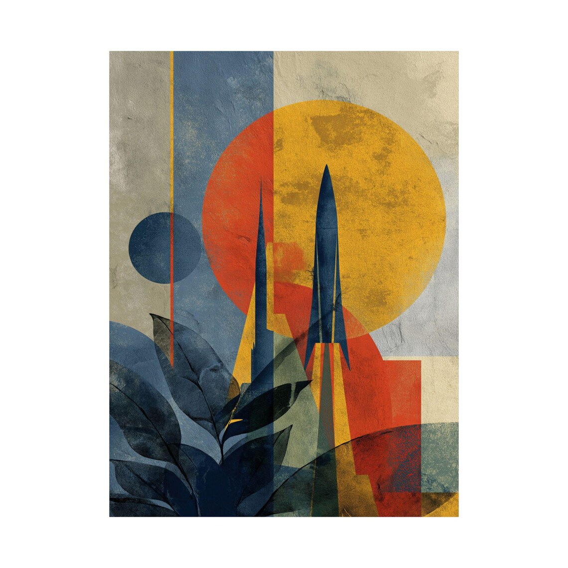 Retro Rocket, Vintage Space Exploration Poster