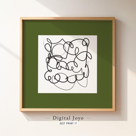 Abstract Line Drawing Wall Art Playful Black Swirl Poster