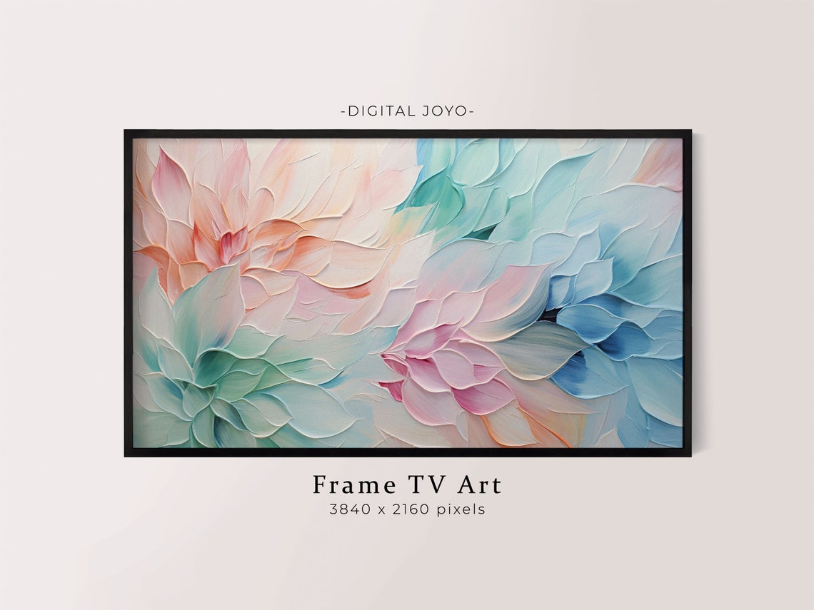 Abstract Floral Samsung Frame Tv Art Brush Strokes