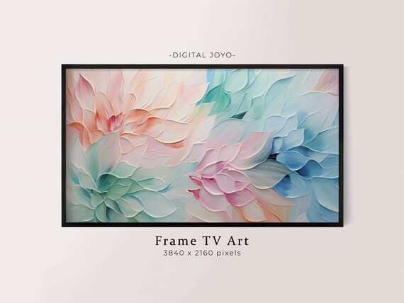 Abstract Floral Samsung Frame Tv Art Brush Strokes
