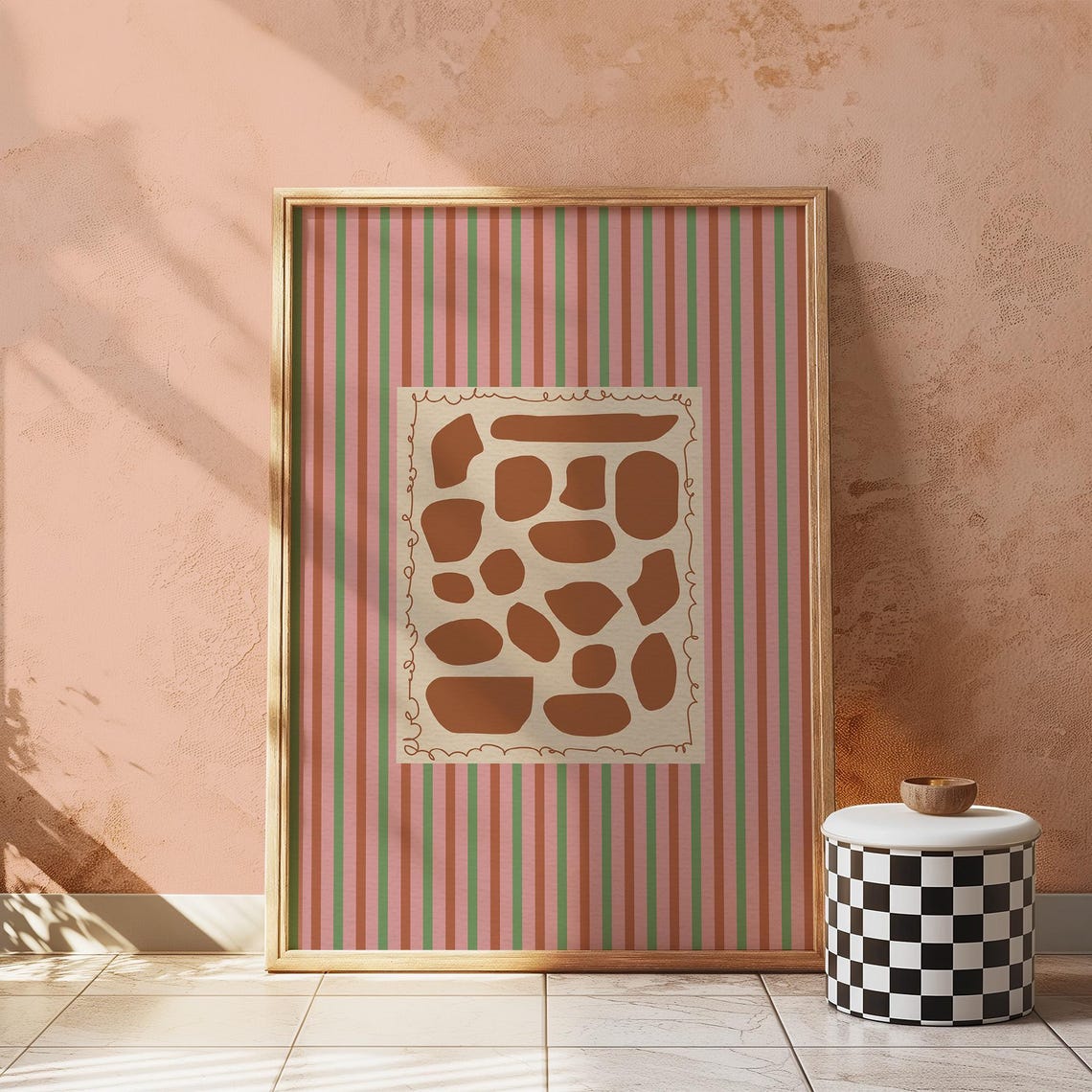Abstract Pebble Wall Art Print Instant Organic Shape Illustration Modern Minimalist Decor
