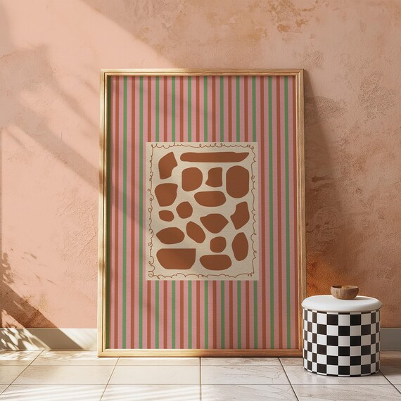 Abstract Pebble Wall Art Print Instant Organic Shape Illustration Modern Minimalist Decor