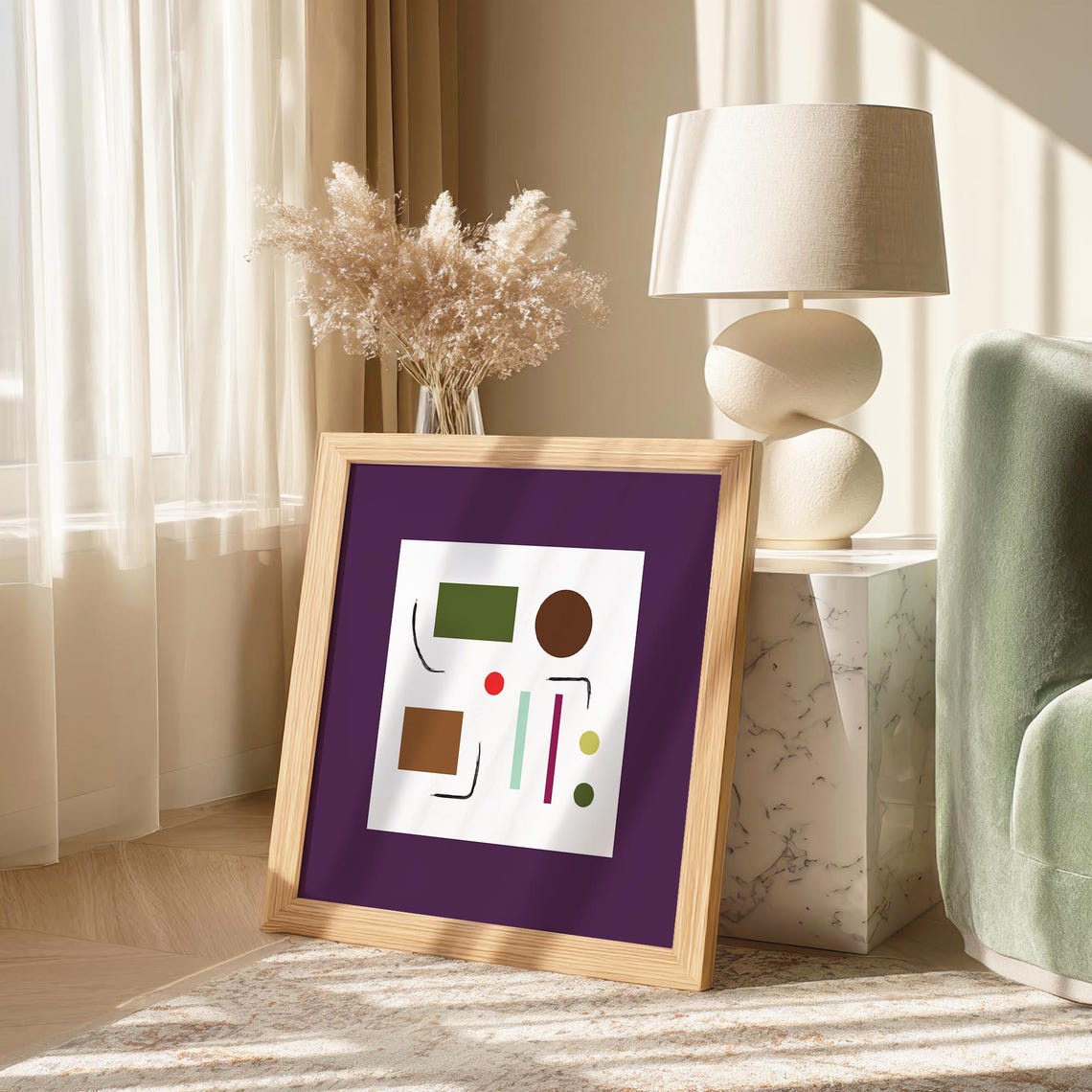 Geometric Shapes Abstract Print Earthy Modern Wall Art