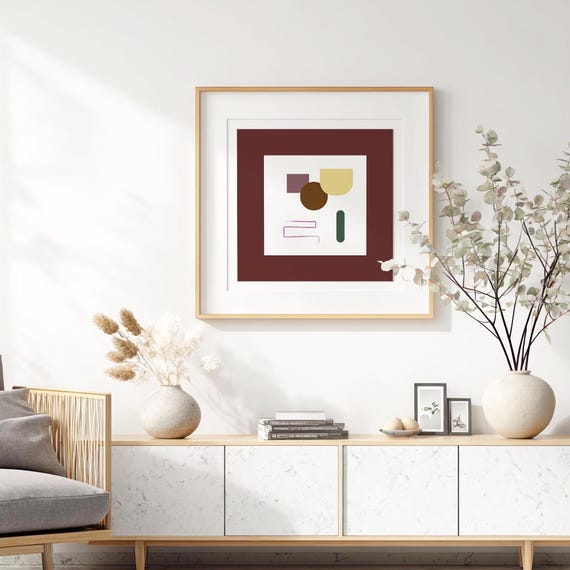 Minimal Geometric Abstract Poster Muted Tones Art