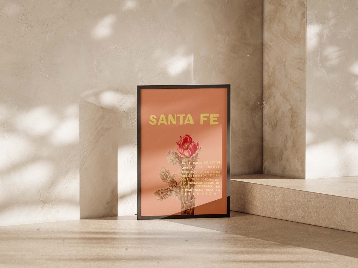 Santa Fe Cholla Cactus Flower Spanish Desert Photography Poster - Image 4