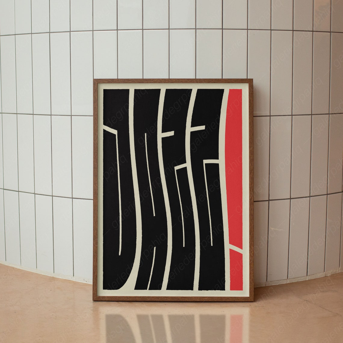 Jazz Music Bold Typography Black White Red Retro Club Poster