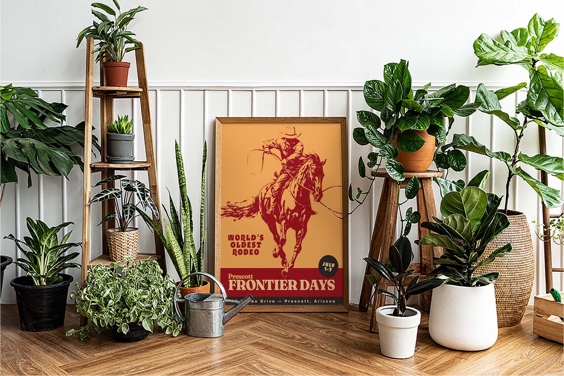 Prescott Frontier Days World Oldest Rodeo Arizona Vintage Event Poster - Image 3