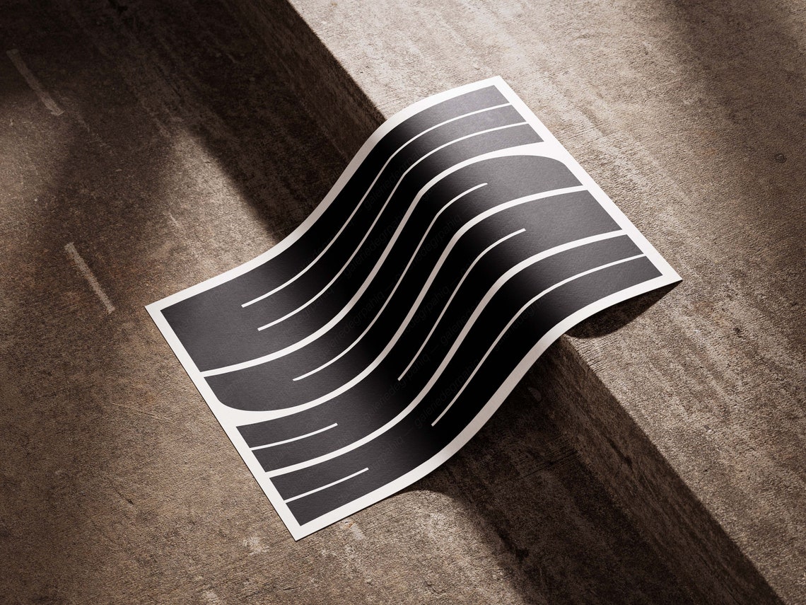 Abstract Black Wavy Lines Minimalist Bold Modern Art 3 Pack Poster - Image 3