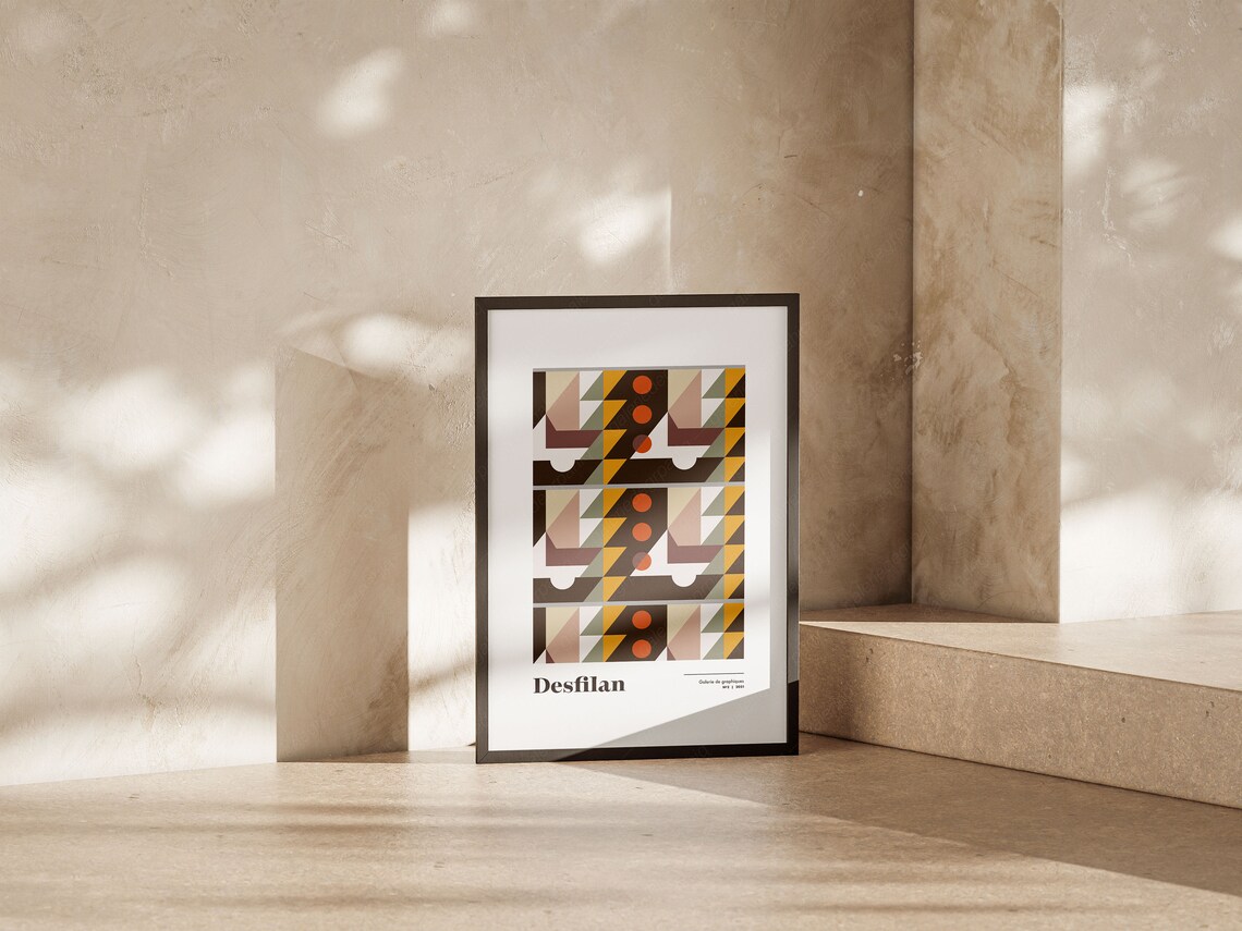 Desfilan Bauhaus Geometric Graphic Gallery Exhibition Art Poster - Image 4