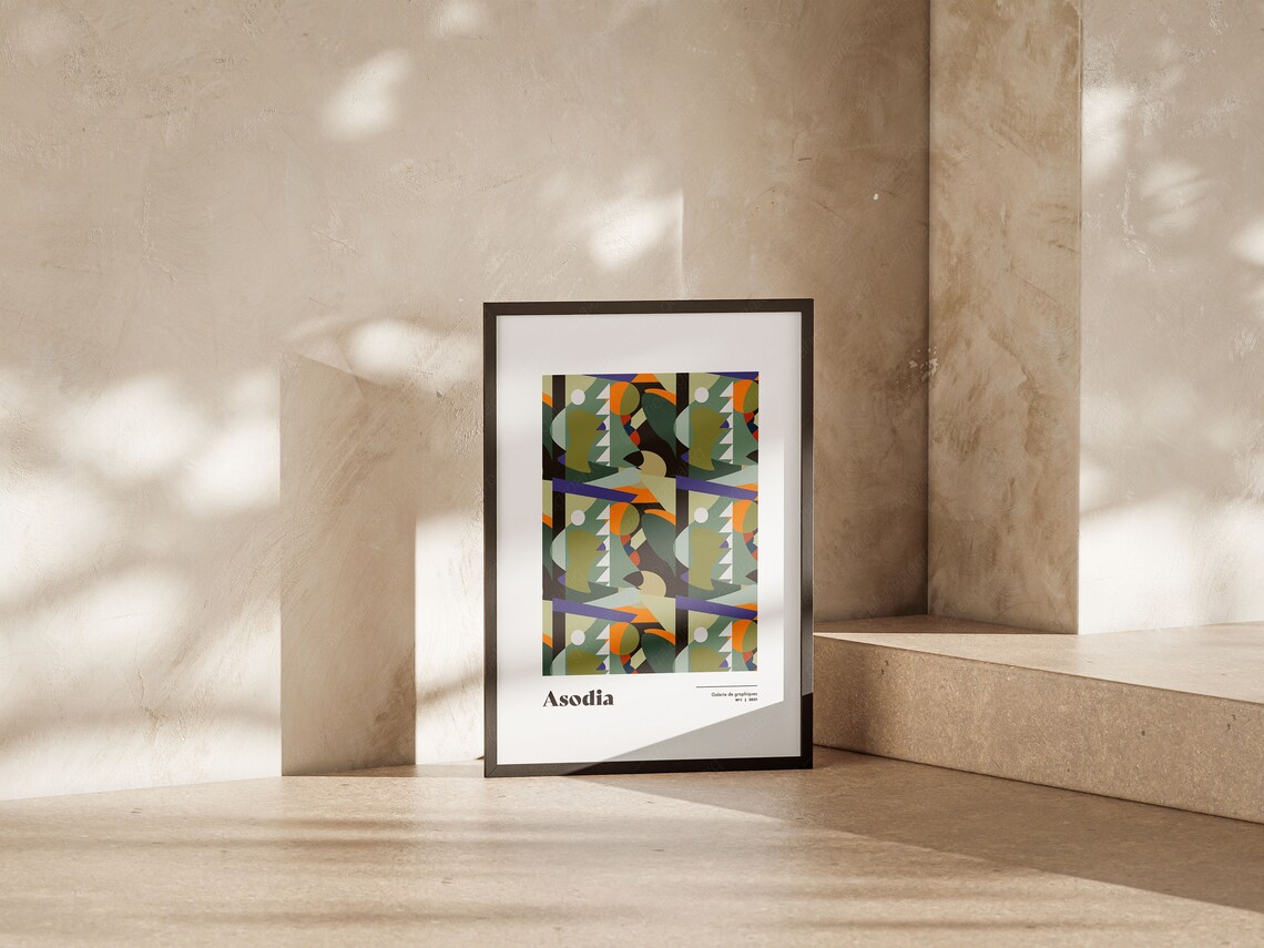 Asodia Galerie Graphiques Abstract Green Tree Geometric Art Print - Image 4