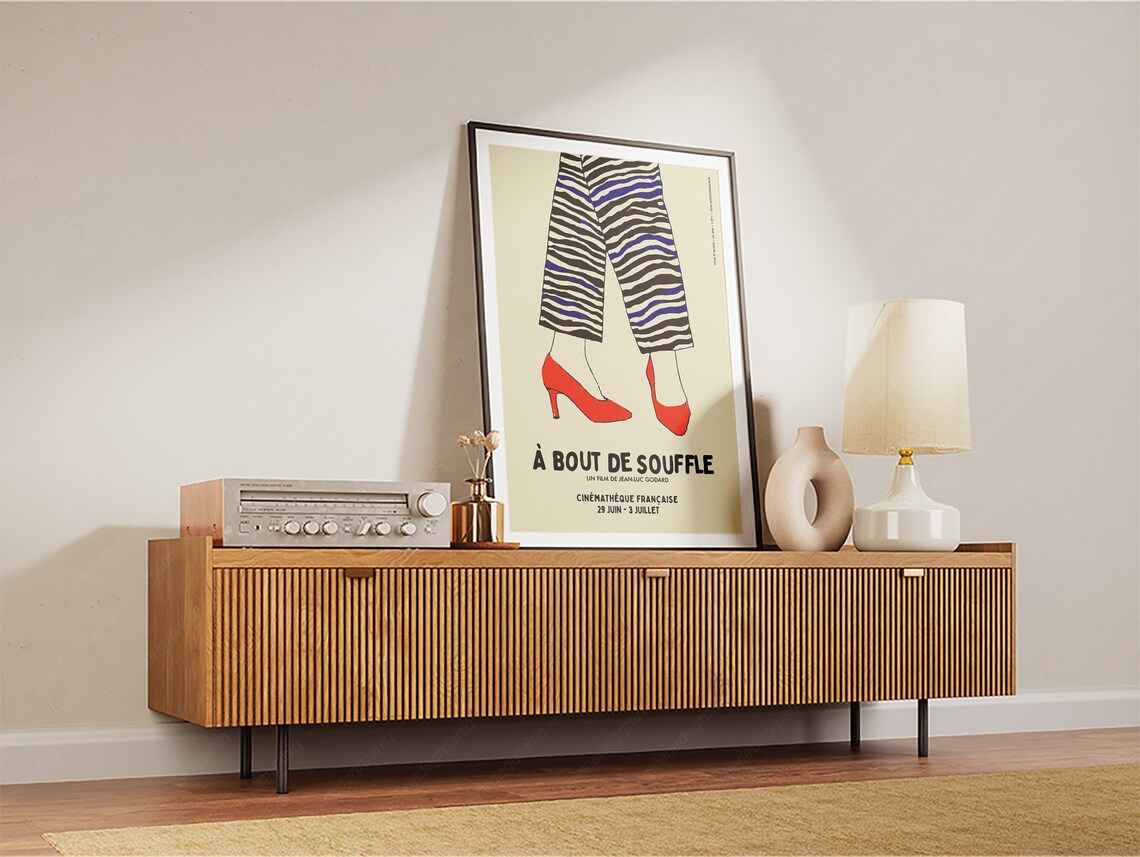 Retro French Film Poster, Mid Century Typography Print - Image 2