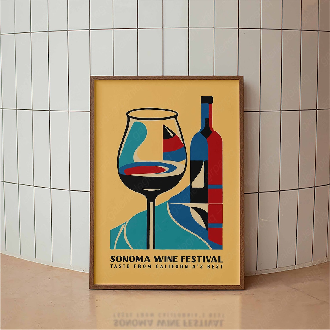 Sonoma Wine Festival Taste of California Retro Wine Travel Art Poster