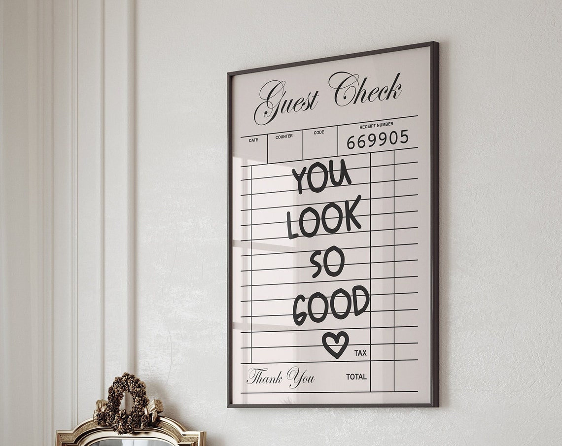 You Look So Good Guest Check Receipt Retro Kitchen Quote Poster - Image 2