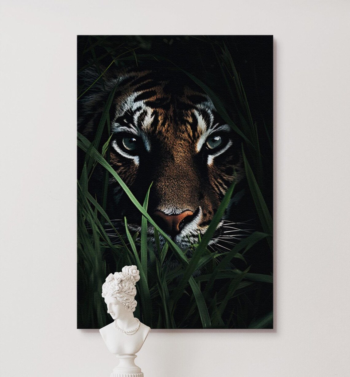 Tiger Hiding In Jungle - Safari Animal Decor